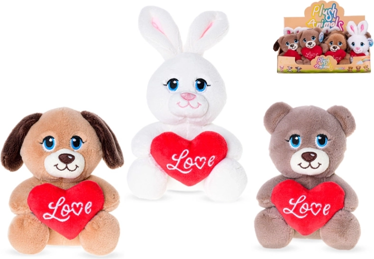 Animalito de peluche con corazón Love 15 cm