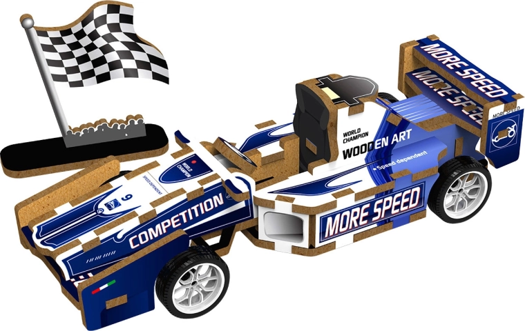 2Kids Toys rompecabezas 3D de madera de coche de carreras tipo fórmula