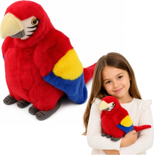 Loro guacamayo de peluche rojo 24 cm