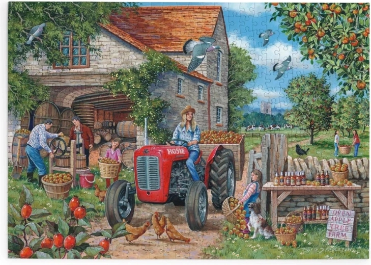 Puzzle Cosecha de manzanas con el tractor Rosie, 500 piezas grandes