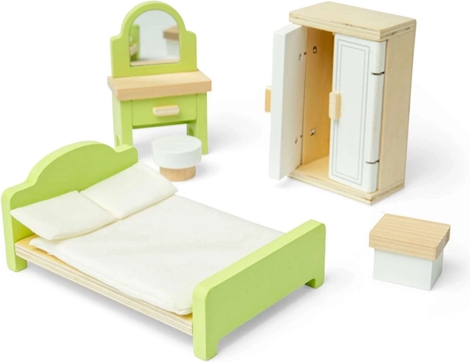 Bigjigs Toys dormitorio de madera para casa de muñecas