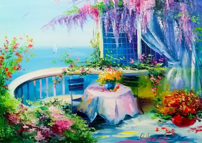 Puzzle Balcón floral 1000 piezas