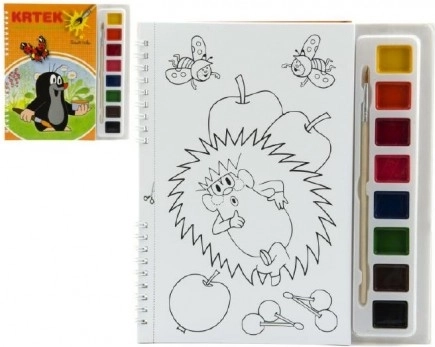 Libro para colorear El Topo con acuarelas y pincel