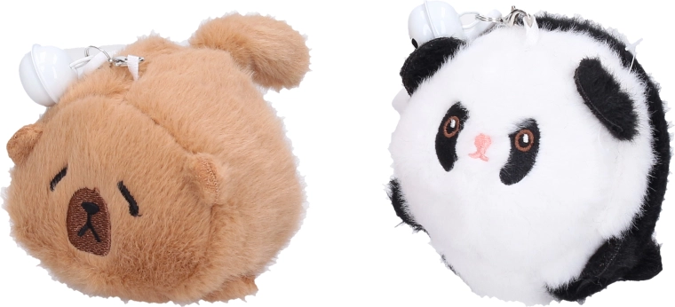 Llavero de peluche con mecanismo de cuerda y animalito - 1 unidad