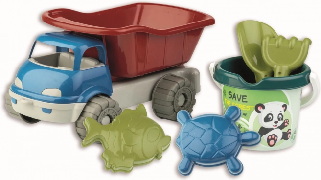 Androni set de arena bosque con coche de plástico reciclado