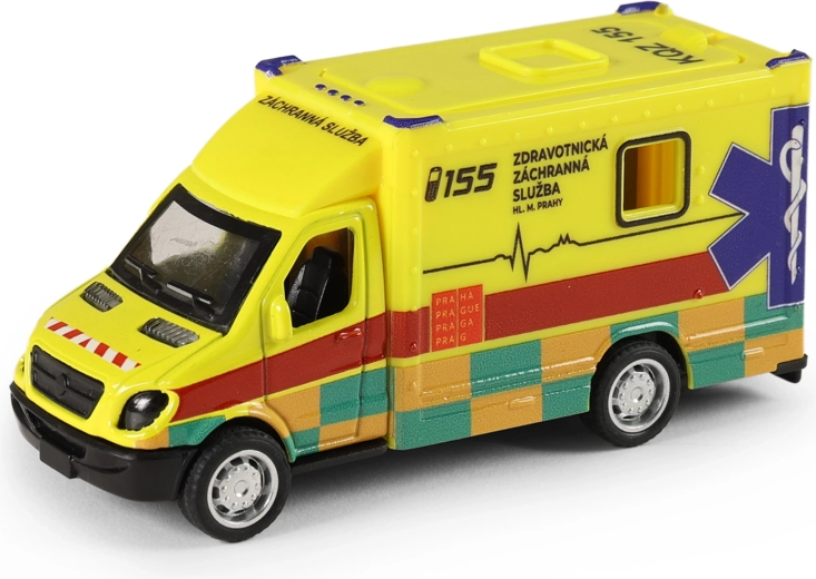 Ambulancia metálica Servicios Médicos de Emergencia de Praga 10 cm con motor de retrofricción