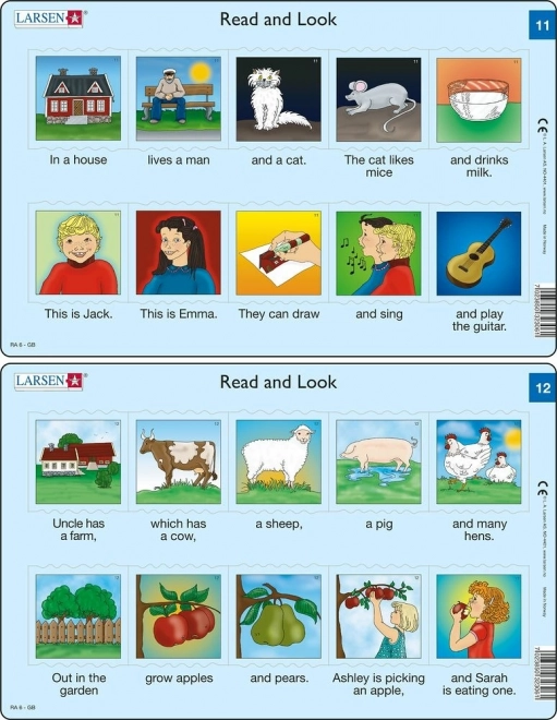 Puzzle educativo de inglés – textos cortos, 10 piezas