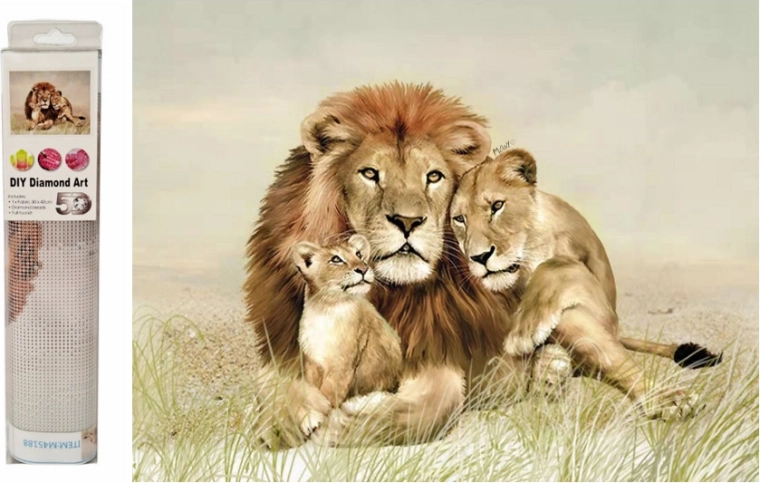 Mosaico de diamantes – leones