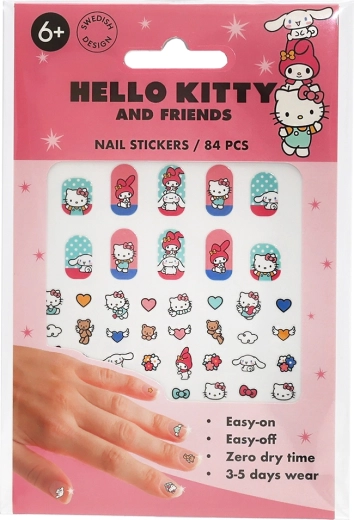 Pegatinas infantiles para uñas Hello Kitty (84 uds)