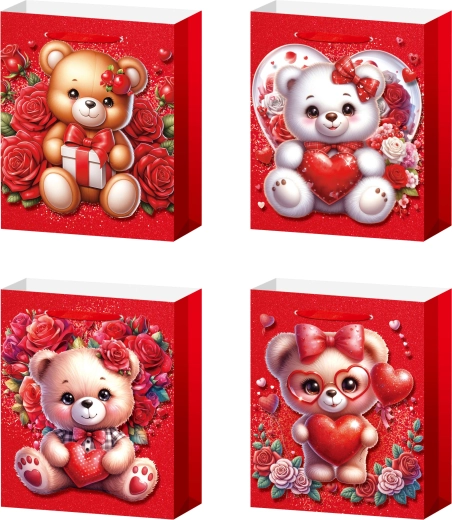 Bolsa de regalo S – osito con rosas