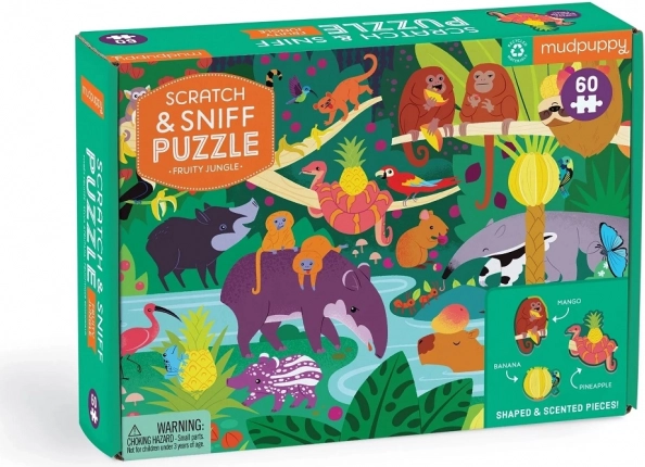 Mudpuppy puzzle aromático jungla de frutas, 60 piezas