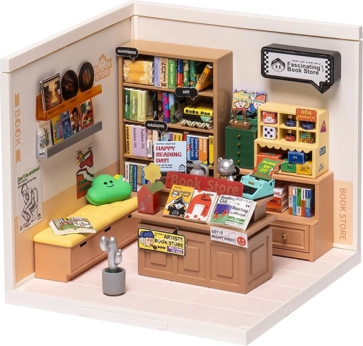 Robotime miniatura de casa: fascinante librería