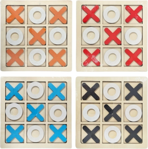 Juego de viaje de tres en raya de madera
