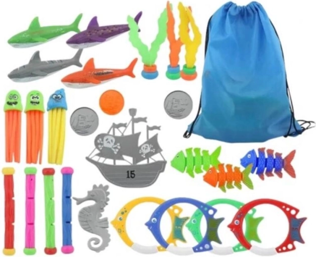 Set de juguetes para agua y buceo, 26 piezas