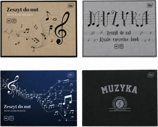 Cuaderno de música (cuaderno para notas) A5, 16 hojas, mix de motivos Interdruk - 1 unidad