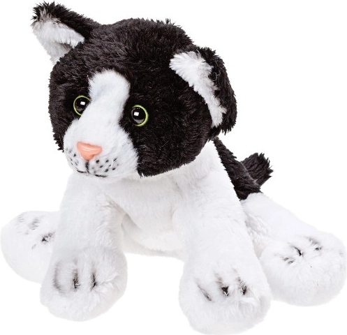 Gatita de peluche blanco y negro 15 cm