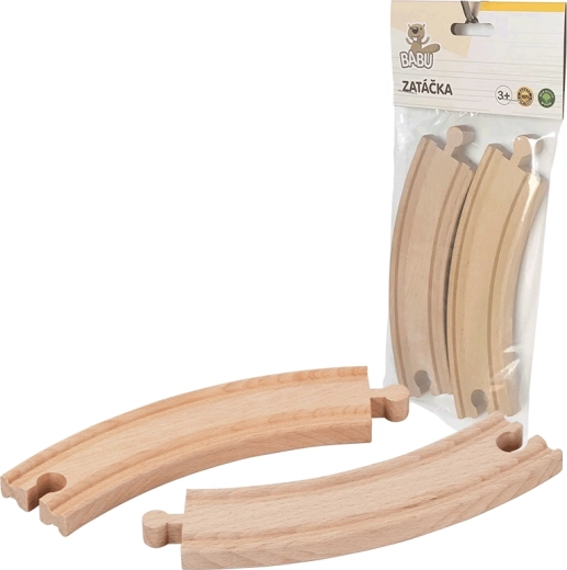 Vías de madera Babu – curva 17 cm, 2 uds.