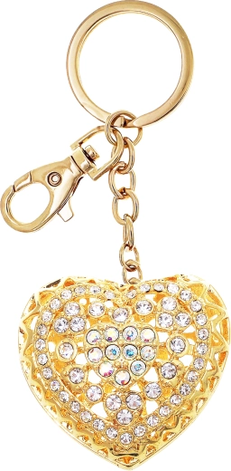 Llavero colgante corazón dorado