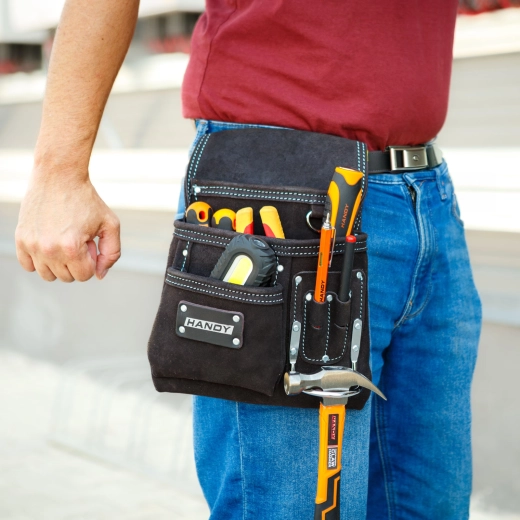 Funda de cuero para herramientas con cinturón