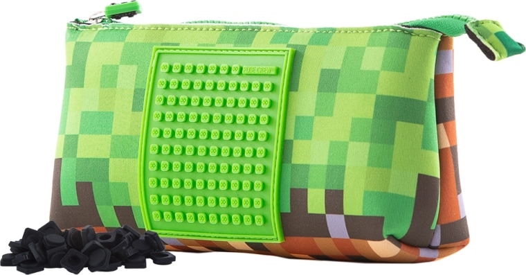 Pixie Crew estuche grande verde-marrón con panel pequeño