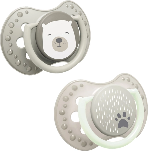 Chupete dinámico de silicona LOVI Buddy bear 0–6 m, 2 uds