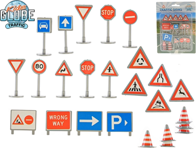 Kids Globe Traffic mini señales de tráfico – set de 25 uds.