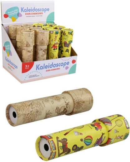 Caleidoscopio infantil de cartón y plástico de 18,5 cm - 1 unidad
