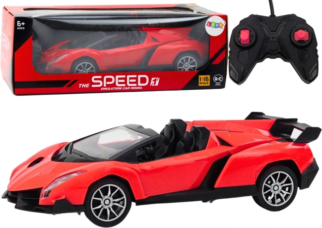 Diversión deportiva con coche RC 1:16, rojo