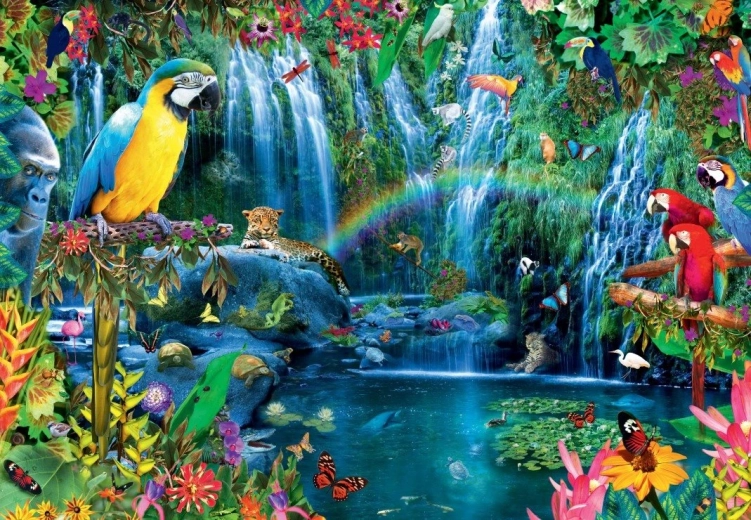 Puzzle Bluebird Papagayos tropicales 1000 piezas