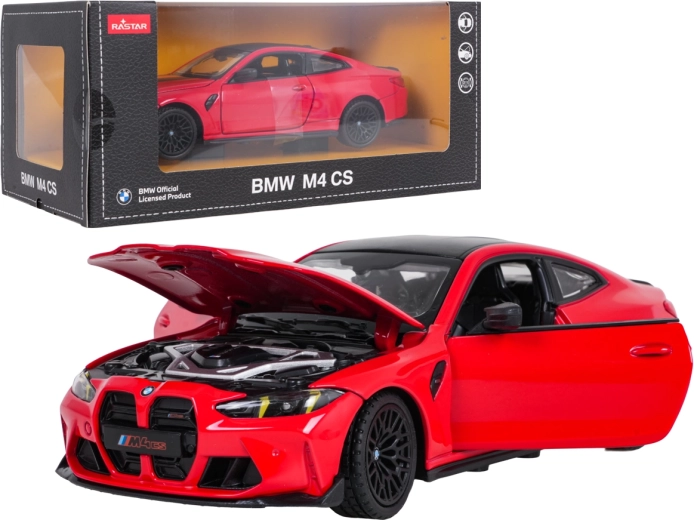 Modelo metálico BMW M4 CS RASTAR a escala 1:24, rojo