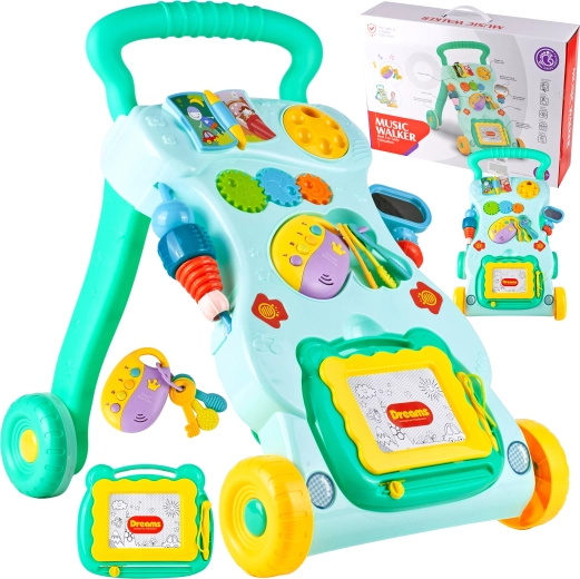 Andador con mesa y llaves – verde