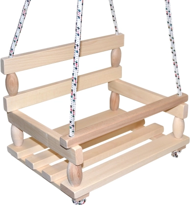 Columpio natural de madera para niños