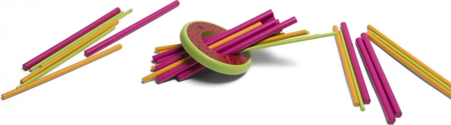 Mikado de melón – juego de habilidad de madera para 2–4 jugadores