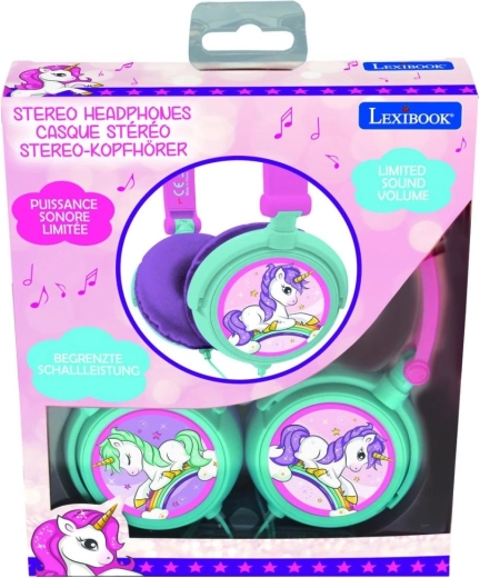 Auriculares infantiles con cable y plegables Unicornio