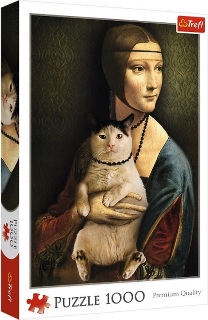 Puzzle de 1000 piezas Dama con gato