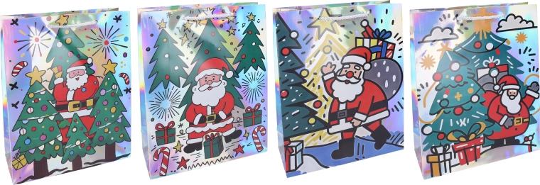 Bolsa de regalo navideña M 32 × 26 × 10 cm - 1 unidad