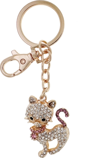 Llavero de gato diamante