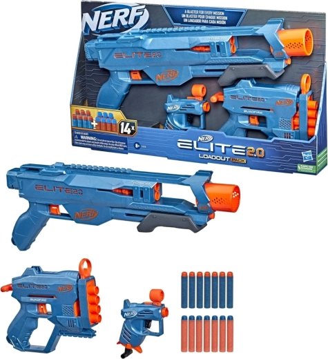 Nerf Elite 2.0 Loadout Pack – set de tres blásters con dardos
