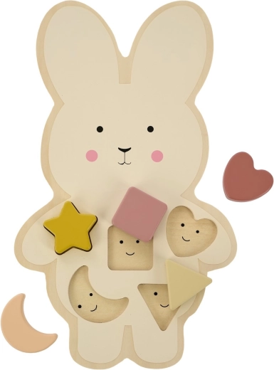 Puzzle encajable de madera con conejito Jabadabado