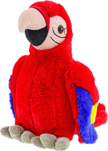 Loro de peluche 27 cm rojo
