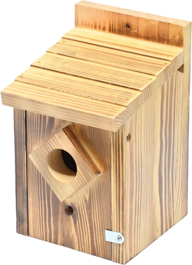 Casita nido de madera de pino 13,8 × 16 × 22,8 cm
