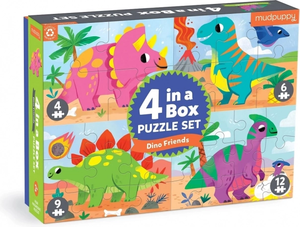 Mudpuppy puzzle dinosaurios set 4 en 1