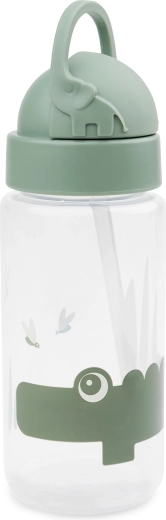 Done by Deer botella con pajita Croco verde 350 ml