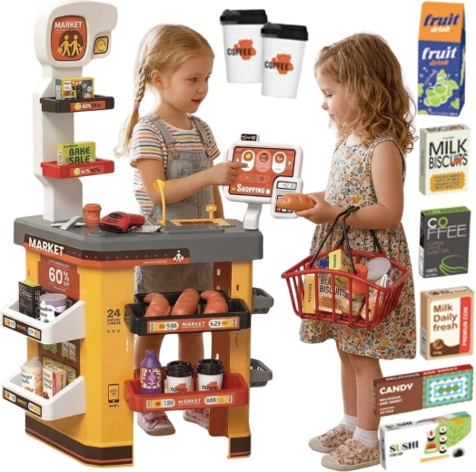 Supermercado infantil interactivo Woopie con caja registradora y accesorios