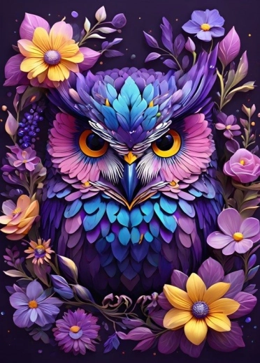 Puzzle Flores y búho 300 piezas BLUEBIRD