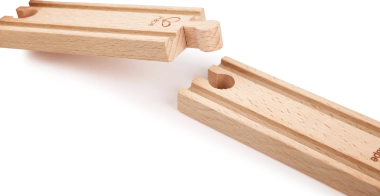 Vías de madera rectas cortas