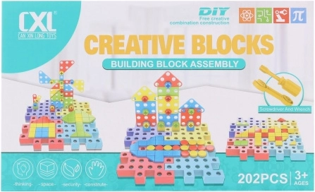 Juego de construcción de plástico atornillable 202 piezas