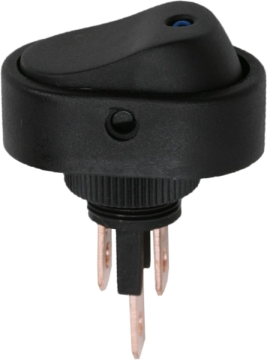 Interruptor basculante negro con LED azul