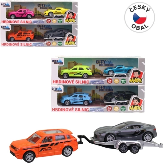 Coche con remolque y vehículo 19 cm