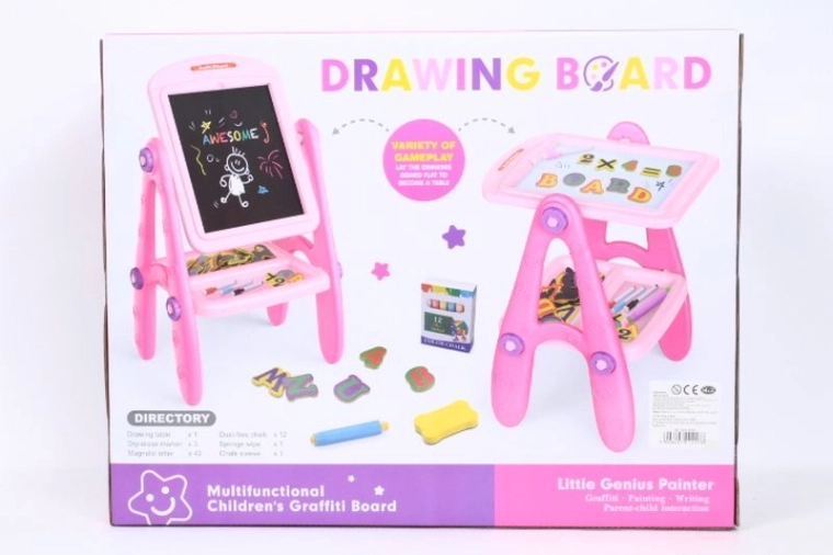 Pizarra infantil multifuncional rosa